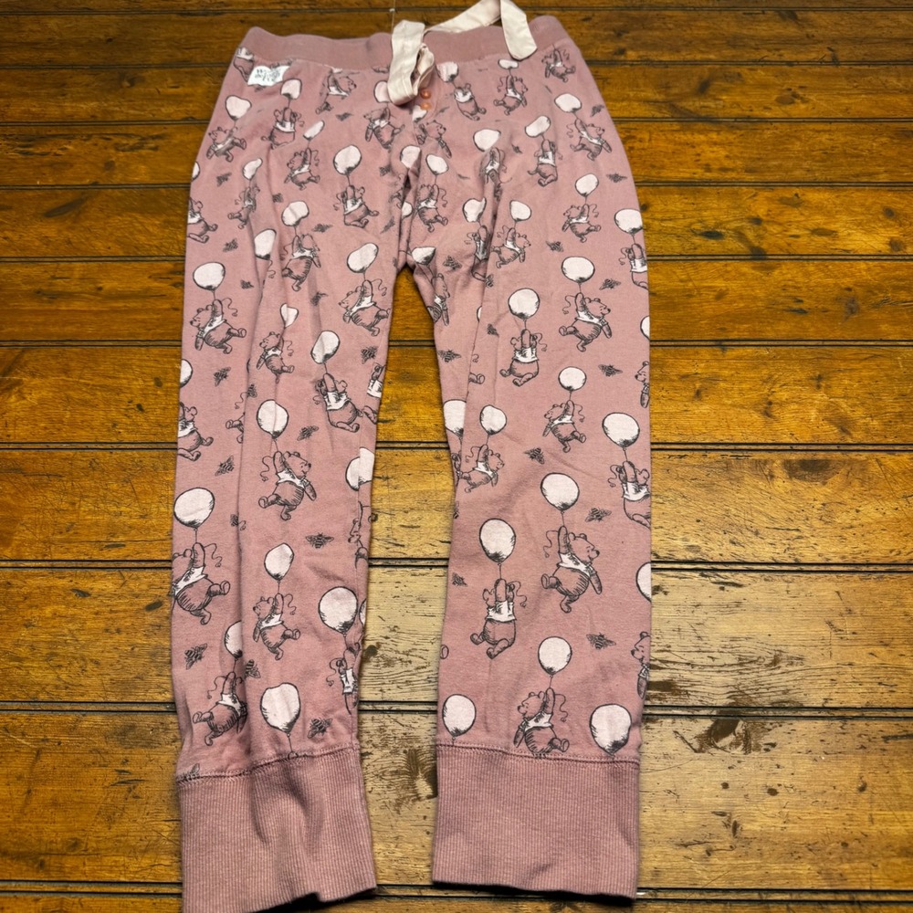 Disney Primark Winnie‎ the Pooh Balloon Print Pajama Pants Pink Womens Medium